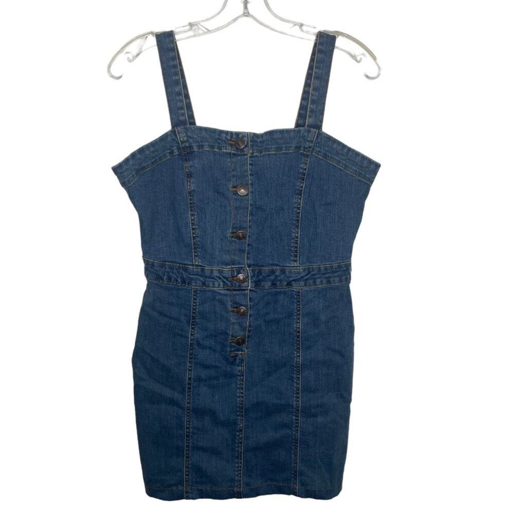 Bluenotes Dark Blue Denim Dress with Buttons
